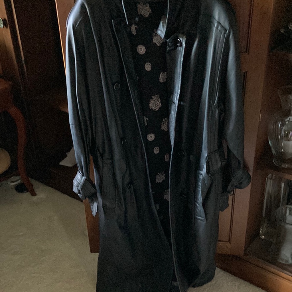 Vintage Long Leather Trenchcoat